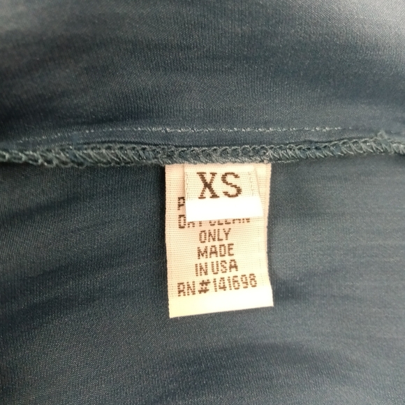 Ramy Brook Paris Poet Blouse Teal Boho Peasant Long Sleeve Top XS Made In USA - Picture 12 of 16